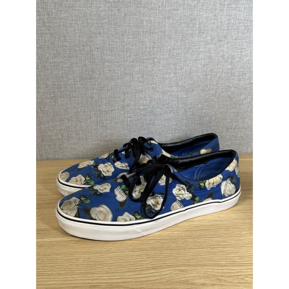 Vans Era Romantic Floral Blue Canvas Skate Shoes Men Size 13 Low Top 721356